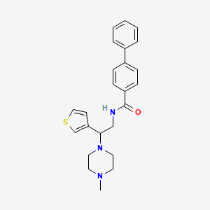 molecular formula C24H27N3OS B2744229 N-(2-(4-甲基哌嗪-1-基)-2-(噻吩-3-基)乙基)-[1,1'-联苯]-4-甲酰胺 CAS No. 946199-23-1