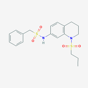 molecular formula C19H24N2O4S2 B2744239 1-phenyl-N-(1-(propylsulfonyl)-1,2,3,4-tetrahydroquinolin-7-yl)methanesulfonamide CAS No. 946249-67-8