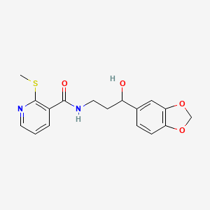 molecular formula C17H18N2O4S B2744247 N-(3-(benzo[d][1,3]dioxol-5-yl)-3-hydroxypropyl)-2-(methylthio)nicotinamide CAS No. 1421456-10-1