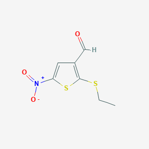 molecular formula C7H7NO3S2 B274425 2-(Ethylsulfanyl)-5-nitro-3-thiophenecarbaldehyde 