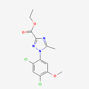 molecular formula C13H13Cl2N3O3 B2744255 ethyl 1-(2,4-dichloro-5-methoxyphenyl)-5-methyl-1H-1,2,4-triazole-3-carboxylate CAS No. 339015-09-7