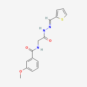 molecular formula C15H15N3O3S B2744260 (E)-3-methoxy-N-(2-oxo-2-(2-(thiophen-2-ylmethylene)hydrazinyl)ethyl)benzamide CAS No. 391878-01-6