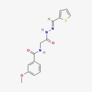 (E)-3-methoxy-N-(2-oxo-2-(2-(thiophen-2-ylmethylene)hydrazinyl)ethyl)benzamide