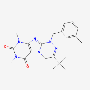 molecular formula C21H26N6O2 B2744262 3-(叔丁基)-7,9-二甲基-1-(3-甲基苯基甲基)-7,9-二氢-[1,2,4]三唑[3,4-f]嘧啶-6,8(1H,4H)-二酮 CAS No. 898448-69-6