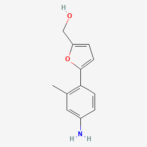 molecular formula C12H13NO2 B2744269 [5-(4-Amino-2-methylphenyl)furan-2-yl]methanol CAS No. 758699-83-1