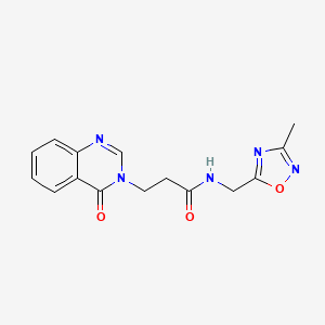 N-((3-methyl-1,2,4-oxadiazol-5-yl)methyl)-3-(4-oxoquinazolin-3(4H)-yl)propanamide