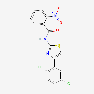molecular formula C16H9Cl2N3O3S B2744275 N-[4-(2,5-dichlorophenyl)-1,3-thiazol-2-yl]-2-nitrobenzamide CAS No. 476210-92-1