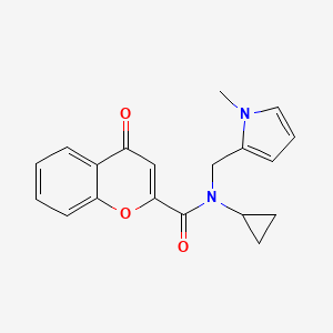 molecular formula C19H18N2O3 B2744286 N-cyclopropyl-N-((1-methyl-1H-pyrrol-2-yl)methyl)-4-oxo-4H-chromene-2-carboxamide CAS No. 1351607-86-7