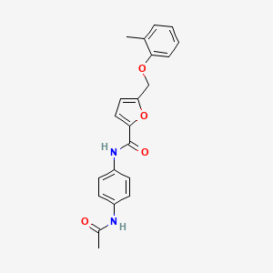 N-(4-acetamidophenyl)-5-[(2-methylphenoxy)methyl]furan-2-carboxamide