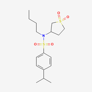 molecular formula C17H27NO4S2 B2744290 N-butyl-N-(1,1-dioxo-1lambda6-thiolan-3-yl)-4-(propan-2-yl)benzene-1-sulfonamide CAS No. 874787-86-7