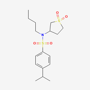 molecular formula C17H27NO4S2 B2744290 N-丁基-N-(1,1-二氧杂环戊-1lambda6-硫杂环戊-3-基)-4-(异丙基)苯基-1-磺酰胺 CAS No. 874787-86-7