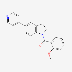 molecular formula C21H18N2O2 B2744303 (2-Methoxyphenyl)(5-(pyridin-4-yl)indolin-1-yl)methanone CAS No. 2034613-58-4