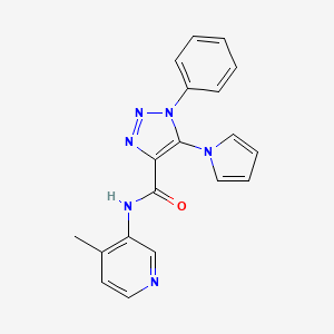molecular formula C19H16N6O B2744304 N-(4-methylpyridin-3-yl)-1-phenyl-5-(1H-pyrrol-1-yl)-1H-1,2,3-triazole-4-carboxamide CAS No. 1798623-19-4