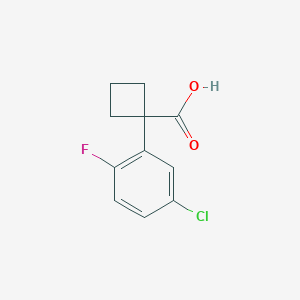 molecular formula C11H10ClFO2 B2744307 1-(5-Chloro-2-fluorophenyl)cyclobutane-1-carboxylic acid CAS No. 1260798-74-0