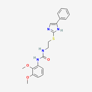 molecular formula C20H22N4O3S B2744308 1-(2,3-二甲氧基苯基)-3-(2-((4-苯基-1H-咪唑-2-基)硫基)乙基)脲 CAS No. 1207003-02-8