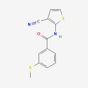 molecular formula C13H10N2OS2 B2744309 N-(3-cyanothiophen-2-yl)-3-methylsulfanylbenzamide CAS No. 896343-64-9