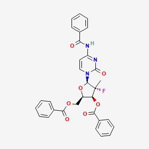 [(2r,3s,4r,5r)-5-(4-Benzamido-2-oxo-1,2-dihydropyrimidin-1-yl)-3-(benzoyloxy)-4-fluoro-4-methyloxolan-2-yl]methyl benzoate
