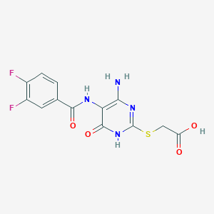 2-((4-Amino-5-(3,4-difluorobenzamido)-6-oxo-1,6-dihydropyrimidin-2-yl)thio)acetic acid