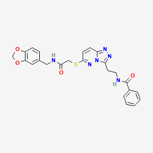 N-(2-(6-((2-((benzo[d][1,3]dioxol-5-ylmethyl)amino)-2-oxoethyl)thio)-[1,2,4]triazolo[4,3-b]pyridazin-3-yl)ethyl)benzamide