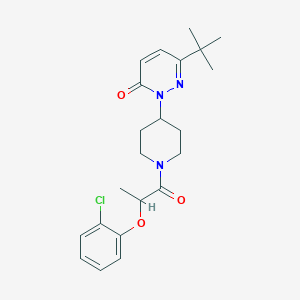 molecular formula C22H28ClN3O3 B2744340 6-Tert-butyl-2-[1-[2-(2-chlorophenoxy)propanoyl]piperidin-4-yl]pyridazin-3-one CAS No. 2320421-75-6