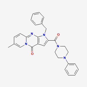 molecular formula C29H27N5O2 B2744343 1-苄基-7-甲基-2-(4-苯基哌嗪-1-甲酰)吡啶并[1,2-a]吡咯并[2,3-d]嘧啶-4(1H)-酮 CAS No. 900893-91-6