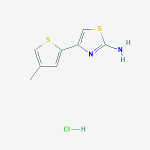 molecular formula C8H9ClN2S2 B2744346 4-(4-Methylthiophen-2-yl)thiazol-2-amine hydrochloride CAS No. 2034528-39-5