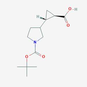 (1R,2S)-2-[1-[(2-Methylpropan-2-yl)oxycarbonyl]pyrrolidin-3-yl]cyclopropane-1-carboxylic acid