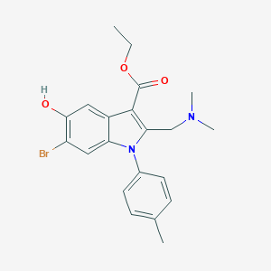 molecular formula C21H23BrN2O3 B274435 ethyl 6-bromo-2-[(dimethylamino)methyl]-5-hydroxy-1-(4-methylphenyl)-1H-indole-3-carboxylate 