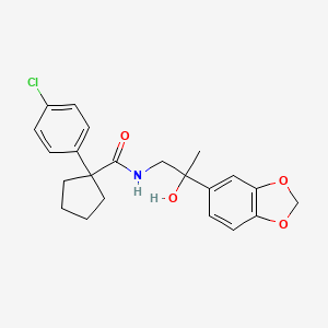 molecular formula C22H24ClNO4 B2744354 N-(2-(苯并[d][1,3]二氧杂环-5-基)-2-羟基丙基)-1-(4-氯苯基)环戊烷甲酰胺 CAS No. 1396798-29-0