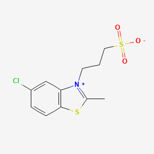 molecular formula C11H12ClNO3S2 B2744358 3-(5-Chloro-2-methyl-1,3-benzothiazol-3-ium-3-yl)propane-1-sulfonate CAS No. 65287-04-9