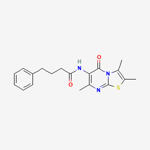 molecular formula C19H21N3O2S B2744361 4-phenyl-N-(2,3,7-trimethyl-5-oxo-5H-thiazolo[3,2-a]pyrimidin-6-yl)butanamide CAS No. 1021074-03-2