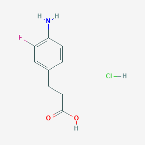 molecular formula C9H11ClFNO2 B2744362 3-(4-氨基-3-氟苯基)丙酸 盐酸盐 CAS No. 2229434-21-1