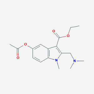 molecular formula C17H22N2O4 B274437 ethyl 5-(acetyloxy)-2-[(dimethylamino)methyl]-1-methyl-1H-indole-3-carboxylate 