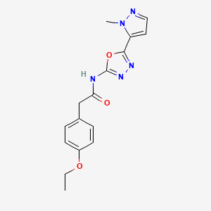 molecular formula C16H17N5O3 B2744371 2-(4-乙氧基苯基)-N-(5-(1-甲基-1H-吡唑-5-基)-1,3,4-噁二唑-2-基)乙酰胺 CAS No. 1171899-63-0