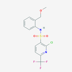 molecular formula C14H12ClF3N2O3S B2744385 2-chloro-N-[2-(methoxymethyl)phenyl]-6-(trifluoromethyl)pyridine-3-sulfonamide CAS No. 2094406-53-6