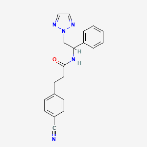 molecular formula C20H19N5O B2744390 3-(4-氰苯基)-N-(1-苯基-2-(2H-1,2,3-三唑-2-基)乙基)丙酰胺 CAS No. 2034559-81-2