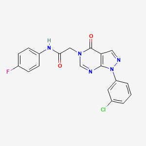 molecular formula C19H13ClFN5O2 B2744395 2-[1-(3-chlorophenyl)-4-oxopyrazolo[3,4-d]pyrimidin-5-yl]-N-(4-fluorophenyl)acetamide CAS No. 887457-94-5