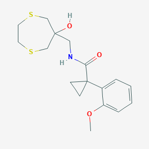 N-[(6-hydroxy-1,4-dithiepan-6-yl)methyl]-1-(2-methoxyphenyl)cyclopropane-1-carboxamide