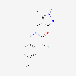 molecular formula C17H22ClN3O B2744401 2-Chloro-N-[(1,5-dimethylpyrazol-4-yl)methyl]-N-[(4-ethylphenyl)methyl]acetamide CAS No. 2411264-17-8