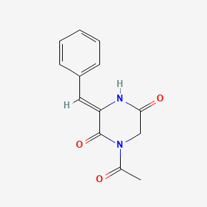 molecular formula C13H12N2O3 B2744402 (Z)-1-Acetyl-3-benzylidenepiperazine-2,5-dione CAS No. 30166-29-1