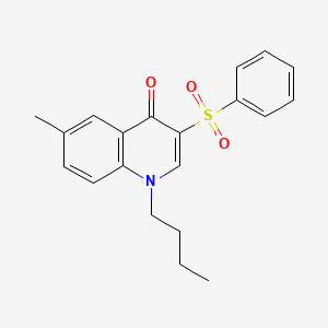 molecular formula C20H21NO3S B2744404 1-丁基-6-甲基-3-(苯基磺酰基)喹啉-4(1H)-酮 CAS No. 899217-47-1