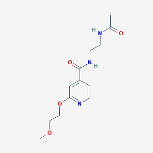 molecular formula C13H19N3O4 B2744408 N-(2-acetamidoethyl)-2-(2-methoxyethoxy)isonicotinamide CAS No. 2034294-89-6