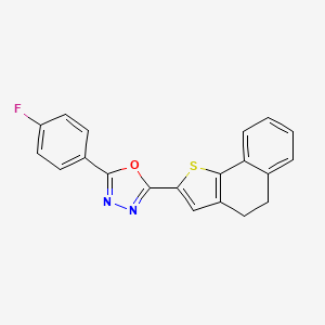 molecular formula C20H13FN2OS B2744415 2-(4,5-Dihydronaphtho[1,2-b]thiophen-2-yl)-5-(4-fluorophenyl)-1,3,4-oxadiazole CAS No. 477888-01-0