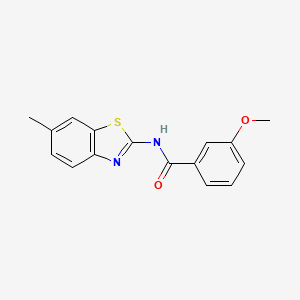 molecular formula C16H14N2O2S B2744419 3-methoxy-N-(6-methyl-1,3-benzothiazol-2-yl)benzamide CAS No. 313483-65-7
