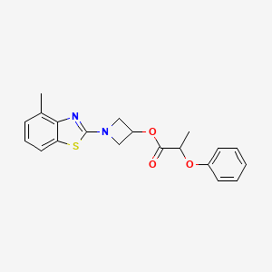 molecular formula C20H20N2O3S B2744420 1-(4-Methylbenzo[d]thiazol-2-yl)azetidin-3-yl 2-phenoxypropanoate CAS No. 1421531-47-6