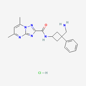 N-[3-(Aminomethyl)-3-phenylcyclobutyl]-5,7-dimethyl-[1,2,4]triazolo[1,5-a]pyrimidine-2-carboxamide;hydrochloride