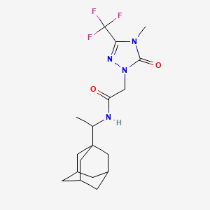 molecular formula C18H25F3N4O2 B2744431 N-[1-(1-Adamantyl)ethyl]-2-[4-methyl-5-oxo-3-(trifluoromethyl)-1,2,4-triazol-1-yl]acetamide CAS No. 1421458-41-4