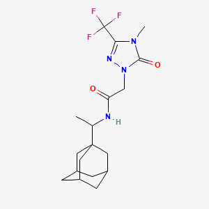 molecular formula C18H25F3N4O2 B2744431 N-[1-(adamantan-1-yl)ethyl]-2-[4-methyl-5-oxo-3-(trifluoromethyl)-4,5-dihydro-1H-1,2,4-triazol-1-yl]acetamide CAS No. 1421458-41-4