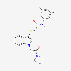 N-(3,5-dimethylphenyl)-2-((1-(2-oxo-2-(pyrrolidin-1-yl)ethyl)-1H-indol-3-yl)thio)acetamide