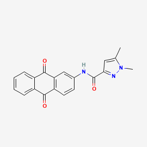 molecular formula C20H15N3O3 B2744450 N-(9,10-dioxo-9,10-dihydroanthracen-2-yl)-1,5-dimethyl-1H-pyrazole-3-carboxamide CAS No. 1013808-08-6